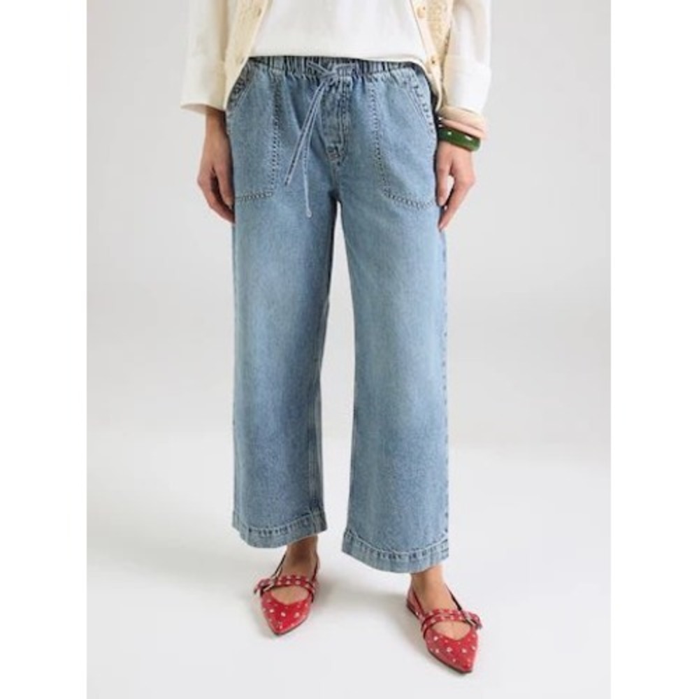 Gap Mid Rise SuperLight Pull-On Baggy Jeans Light Indigo Size Large